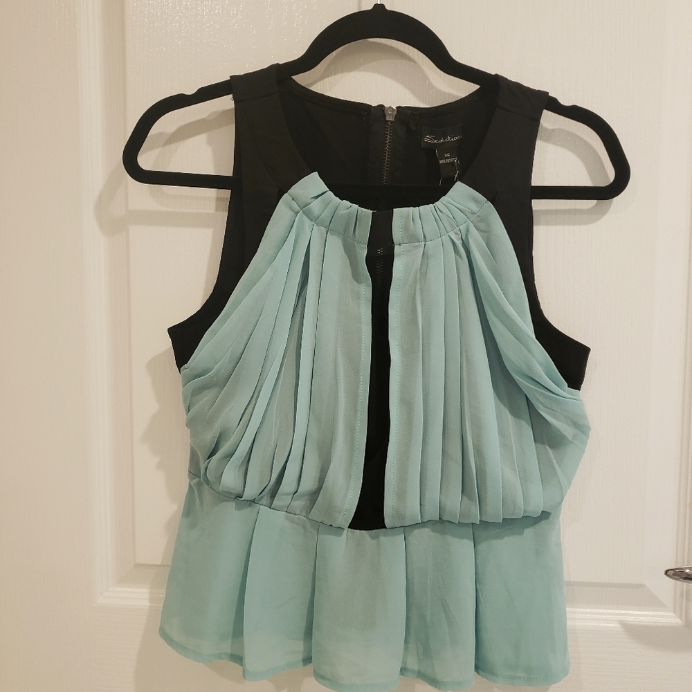 Light green/turquoise peplum tank top